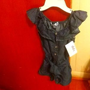 Baby Snap Romper, Size 12M, By ChilliPop, Color Blue040. F